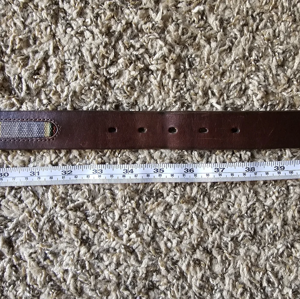 Duluth trading leather‎ fabric decor ethnic bohemian brown belt size 36